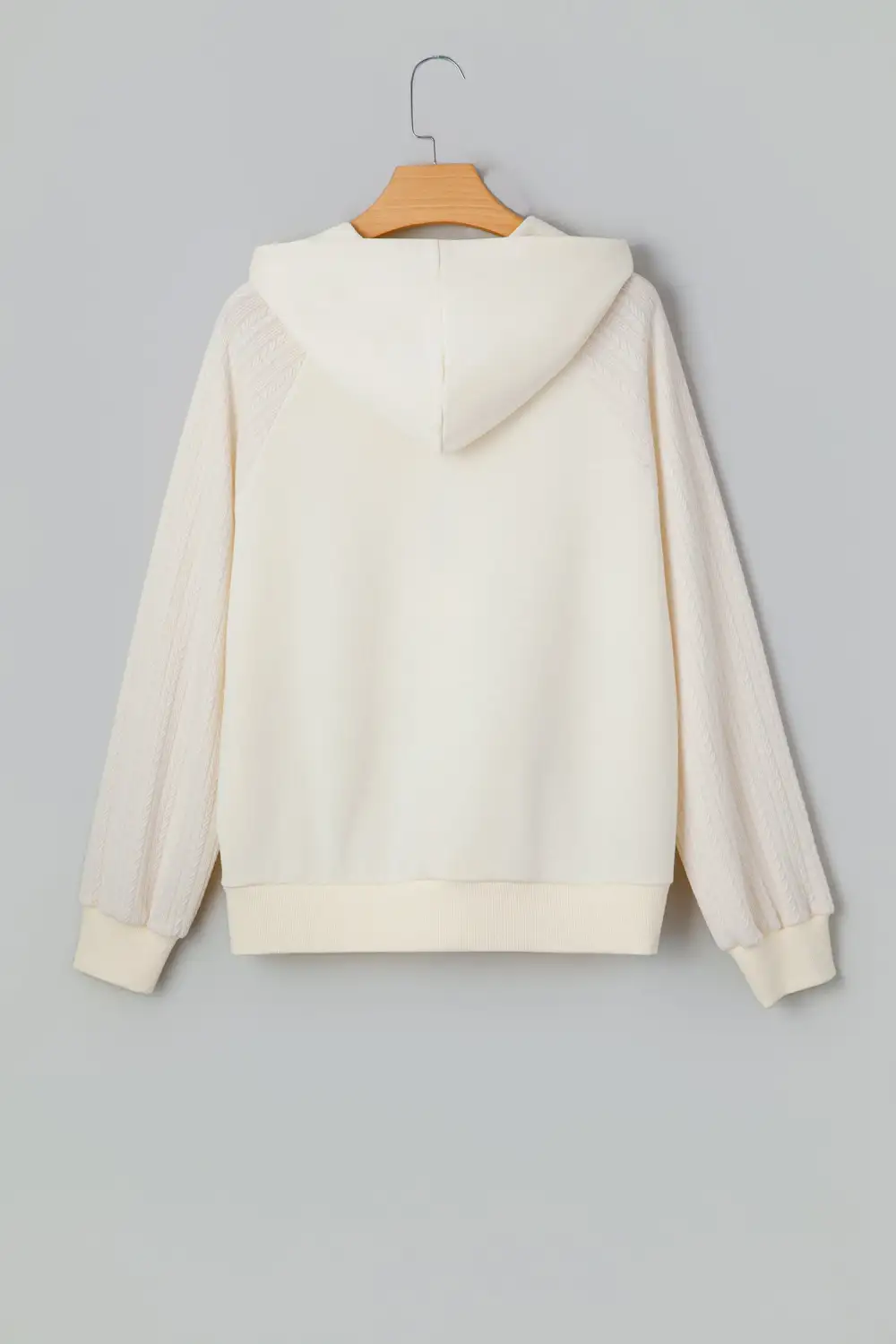 Half-Zip Textured Patchwork Hoodie