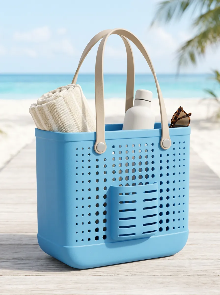 Vacation Perforated Vacation Perforated Beach Tote Bag