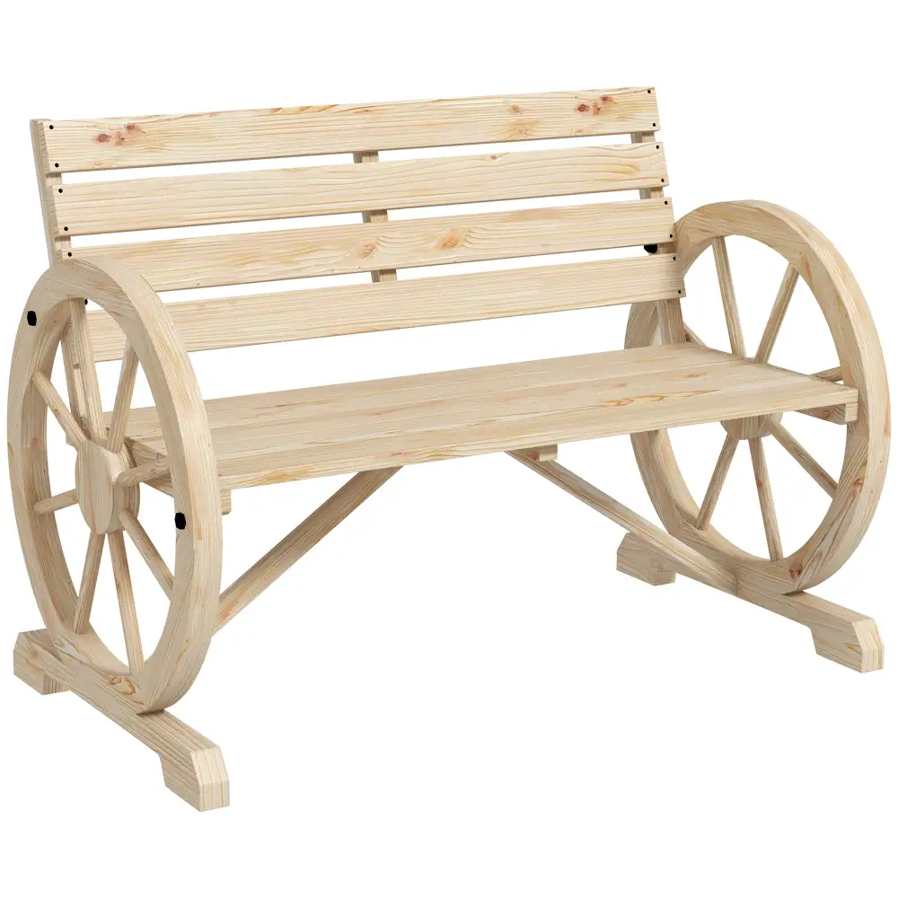 Wooden Rolling Garden Bench