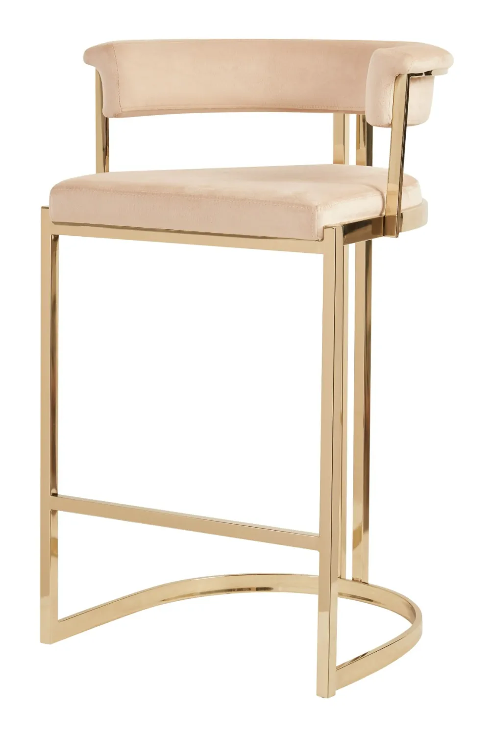 Contemporary Velvet Counter Stool