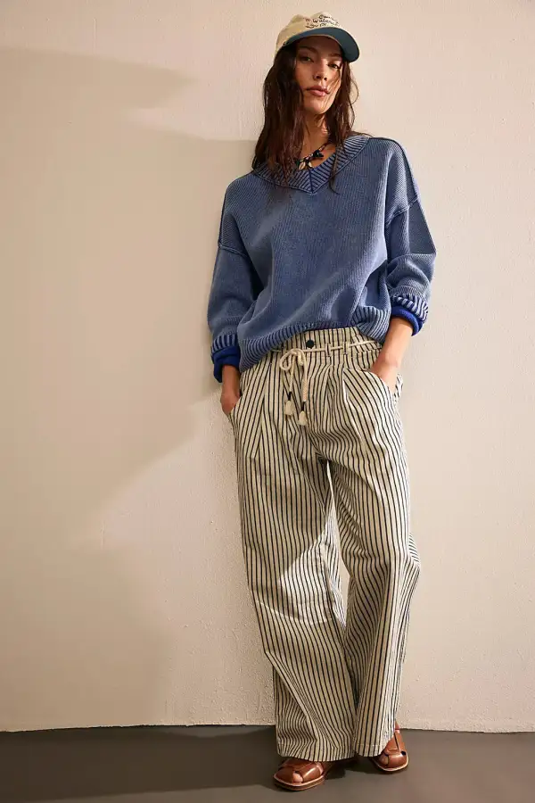 Cinched Pull On Jean Washed Railroad