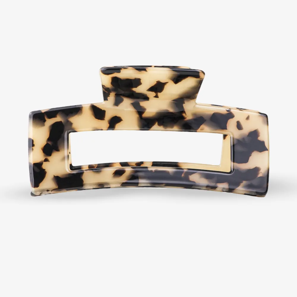 Polished Rounded Leopard Pattern Hair Clip