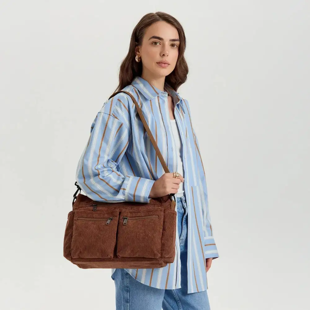 Open Top Crochet Crossbody Bag