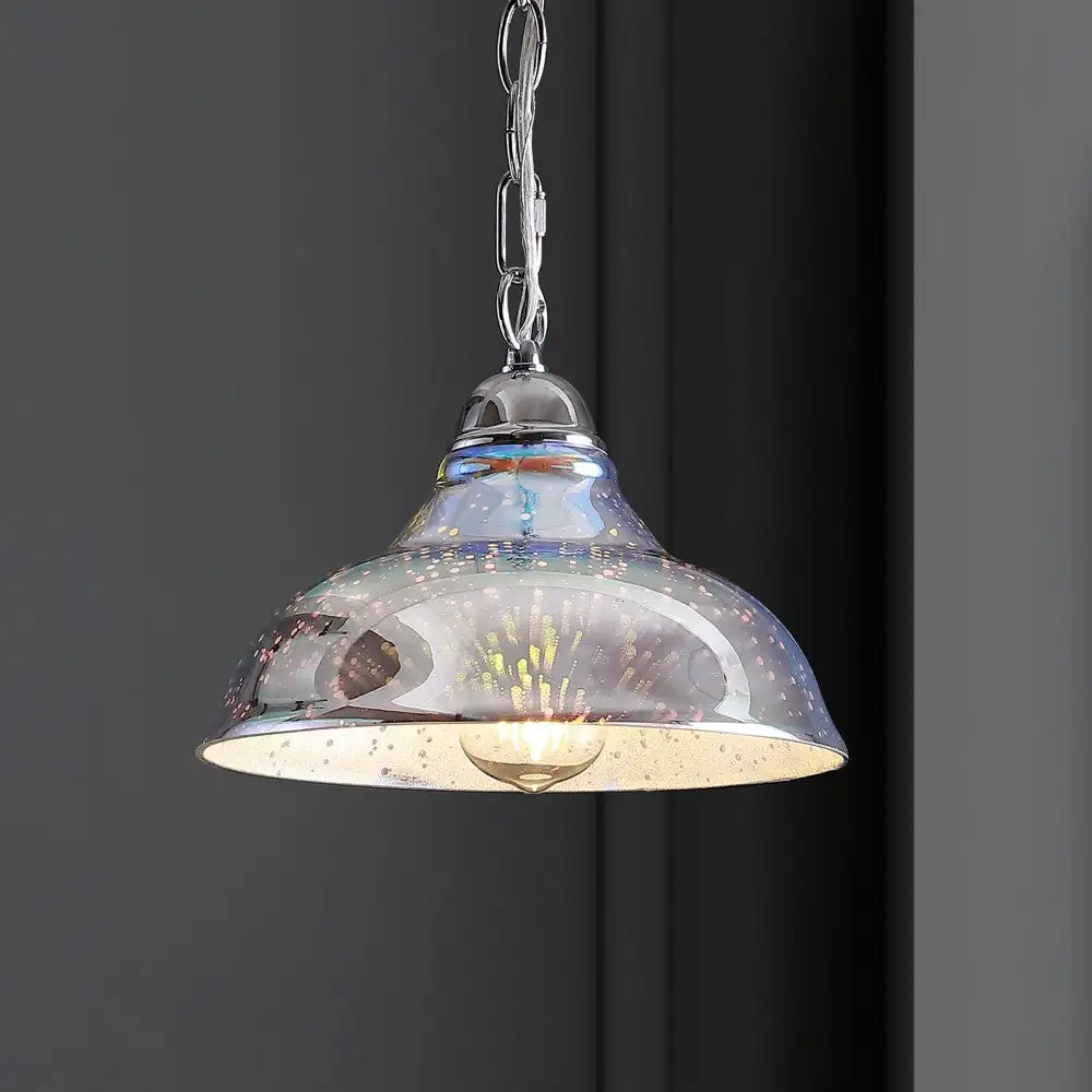Adjustable Burst Glass Metal Pendant