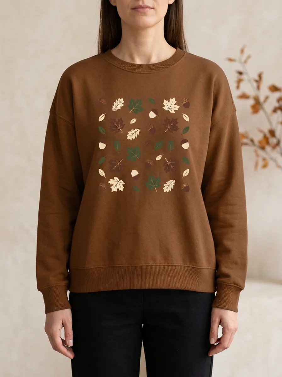 Classic Printed Acorn Graphic Sweatshirt