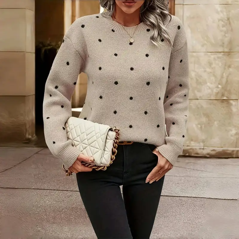 Dot Pattern Knit Sweater