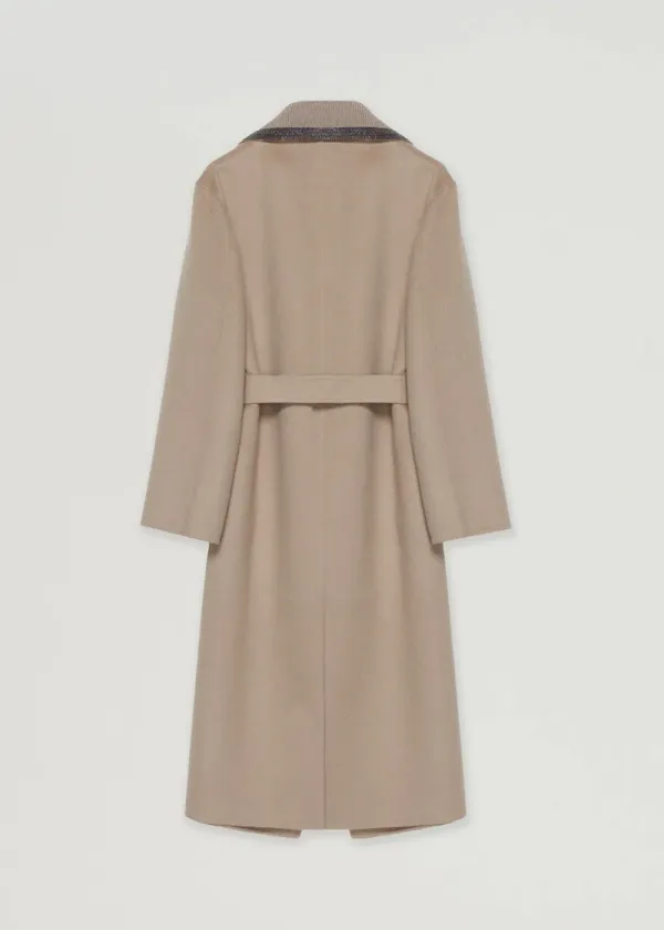Drawstring Lapel Neck Coat