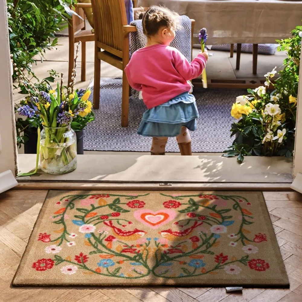 Garden Lovebirds Door Mat
