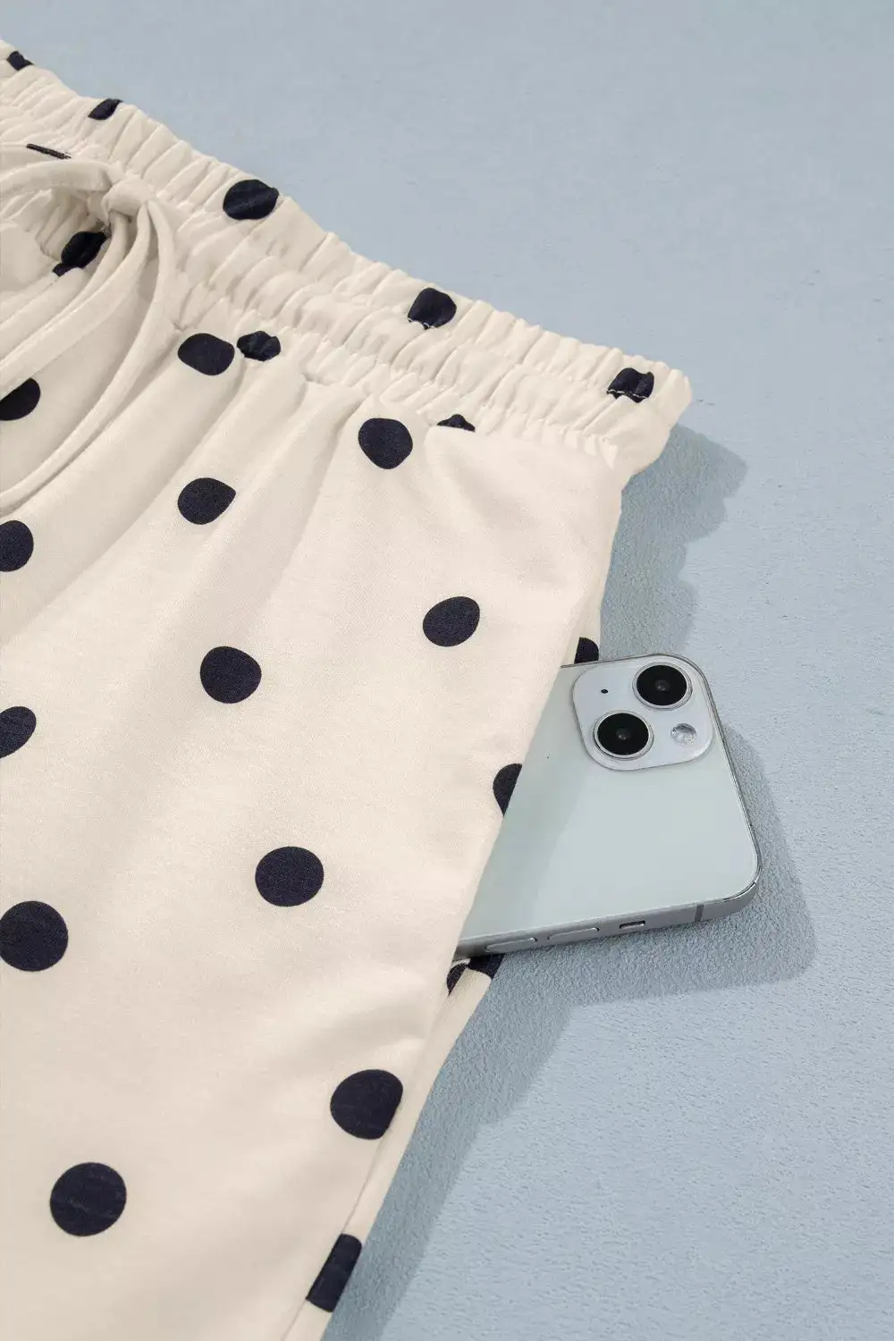 Exposed Seam Detail Polka Dot Loose Tee