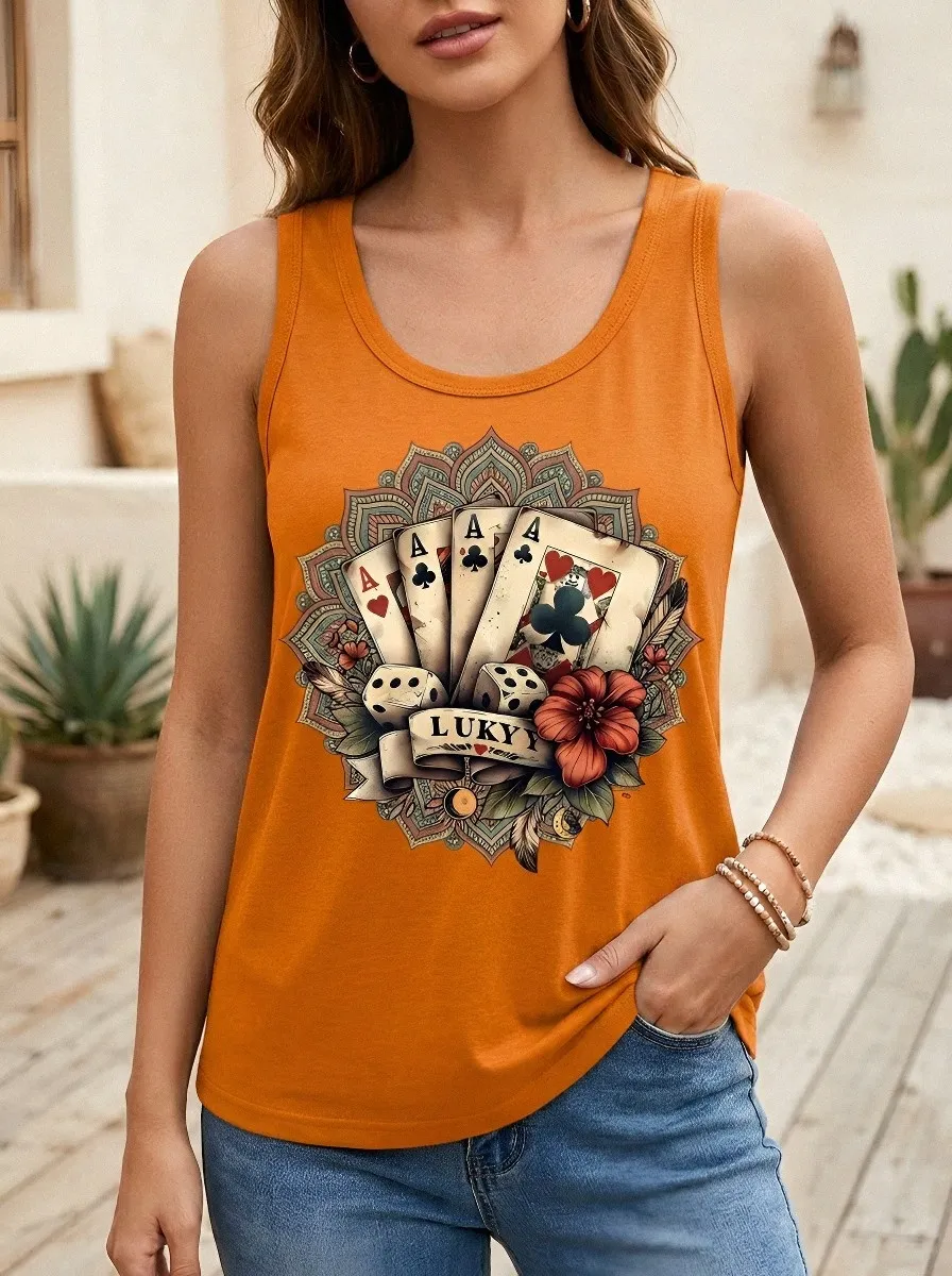 Lucky Poker Cards Tank Top