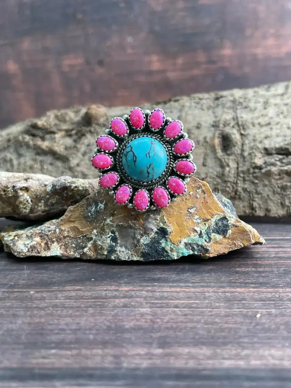 Adjustable Statement Turquoise Sterling Silver Ring