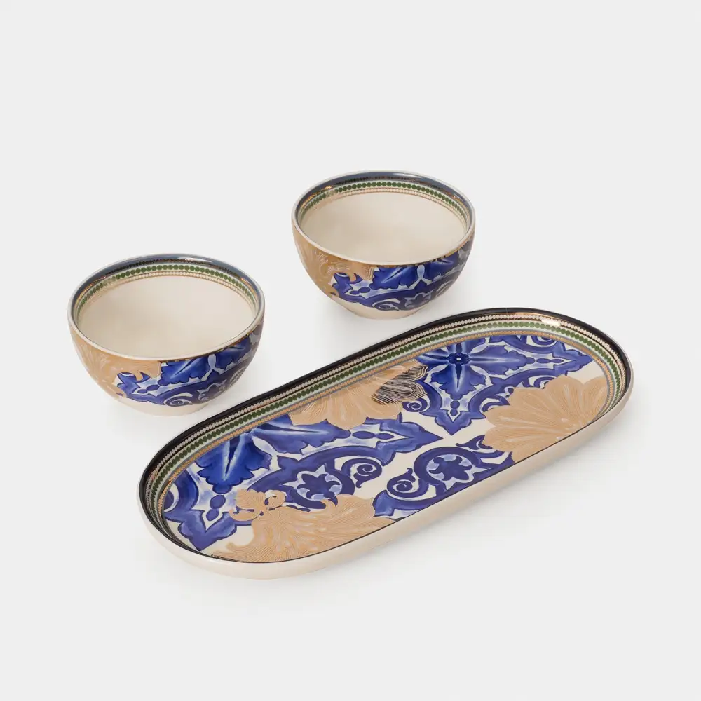 Blue Porcelain Platter Set