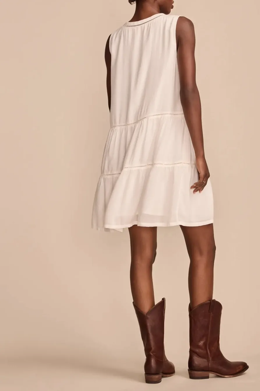 Whisper White Lace Trimmed Tank Mini Dress