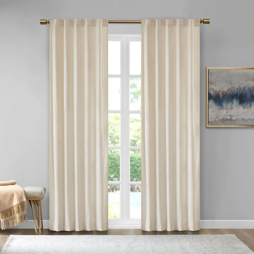 Room Darkening Velvet Solid Back-Tab Curtain Panel Pair