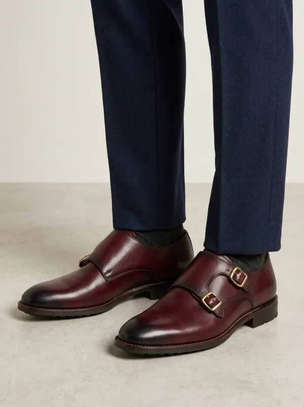 Men's Everyday Classic Double Monk Strap Leather Shoes