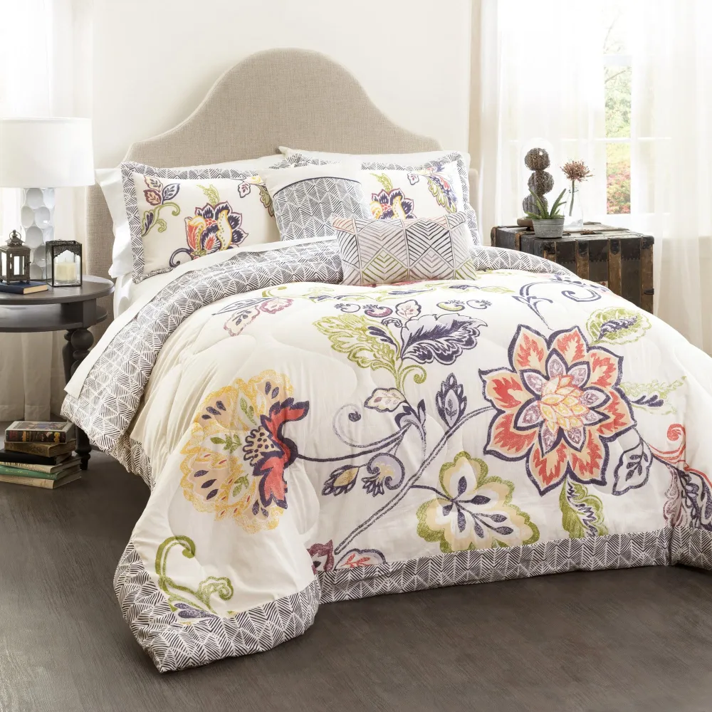 Polyester Floral Comforter Bedding Set