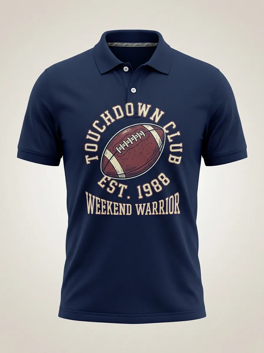Football Inspired Casual Polo Shirt