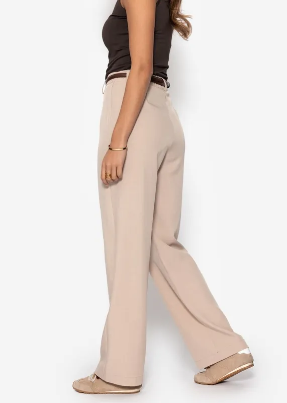 Beige Straight Everyday Pants