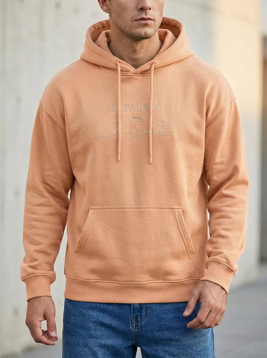 Men's  Ocean Wave Graphic Print Hoodie