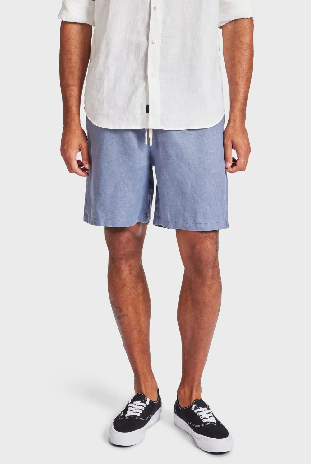 Minimalist Solid Linen Blend Casual Everyday Shorts