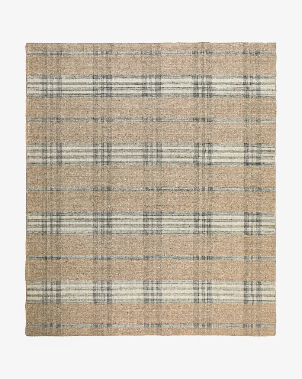 Gingham Handwoven PET Indoor-Outdoor Area Rug