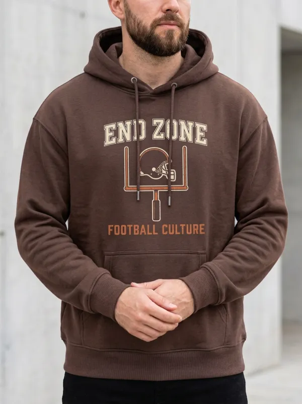 Men's American Football End Zone Helmet Printed Hoodie