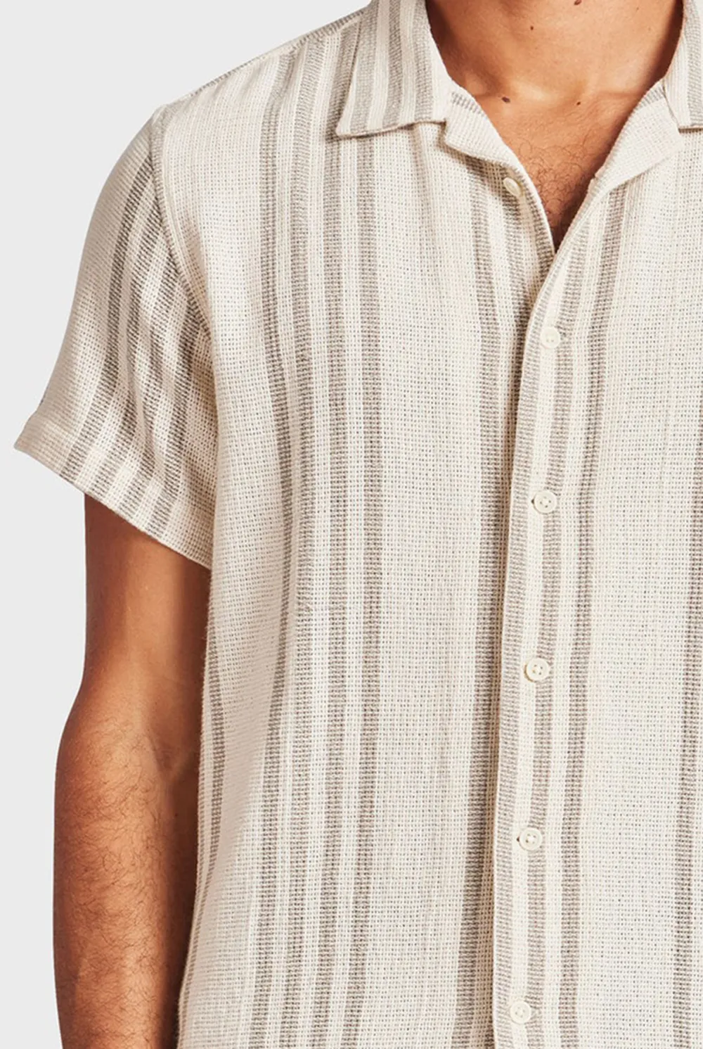 Vertical Stripe Short Sleeve Shirt-Seasponge