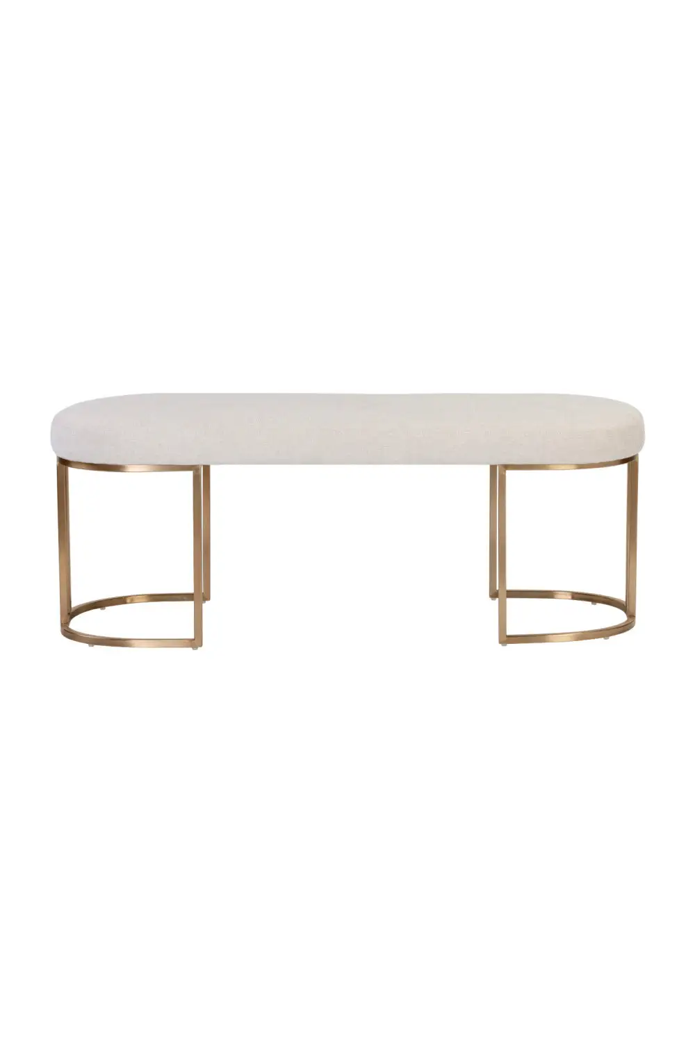 Modern Oval Fabric Accent Bench