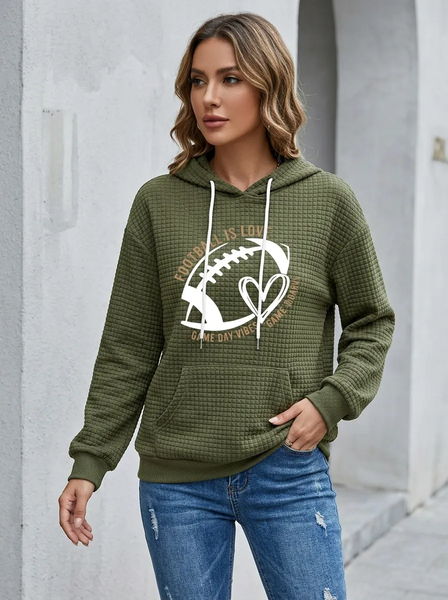 Women's Gridiron Heart Day Waffle Hoodie
