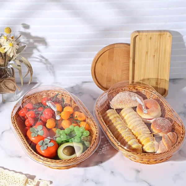 Wicker Food Basket with Lid