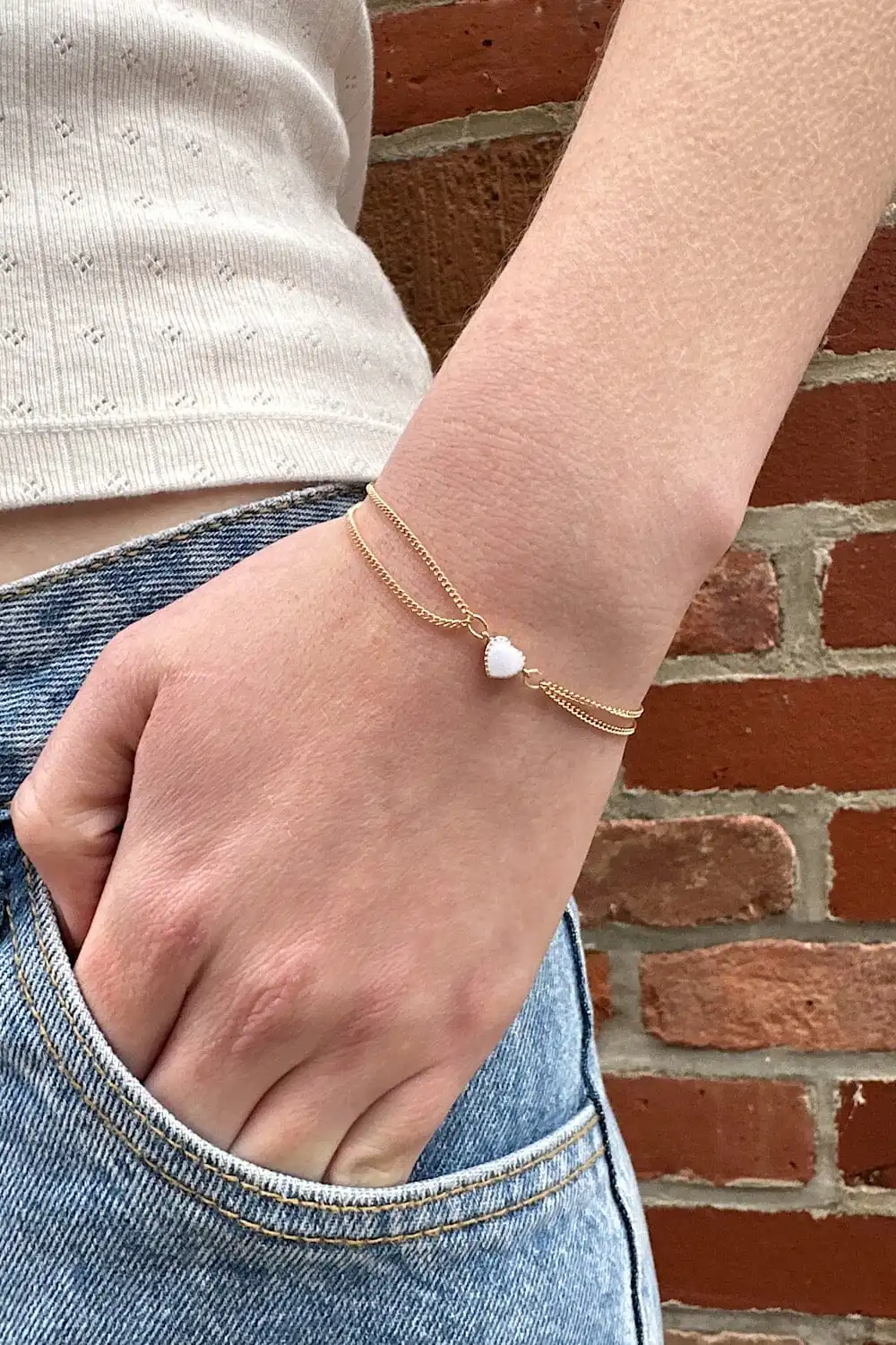 Layered Heart Charm Bracelet