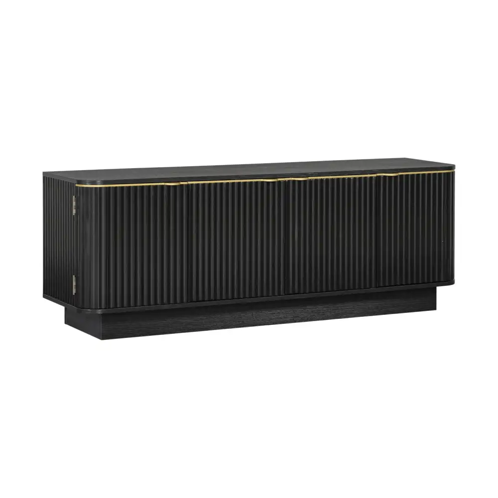 Reeded Storage Media Tv Stand