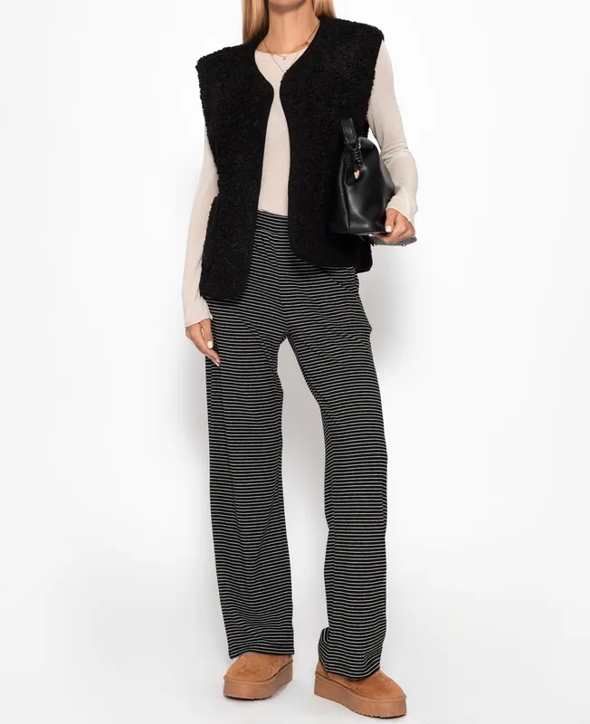 Black Striped Everyday Pants