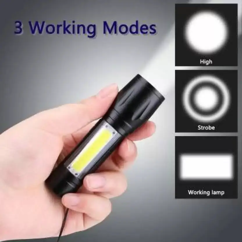 Torch Light Mini Aluminum Long Range Rechargeable Torch