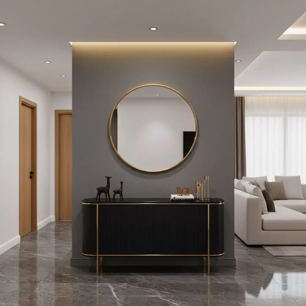 Handcrafted Oval Brass Wall Mirror