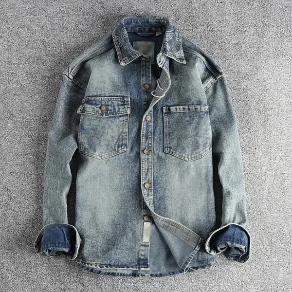 Denim Utility Embroidered Shirt