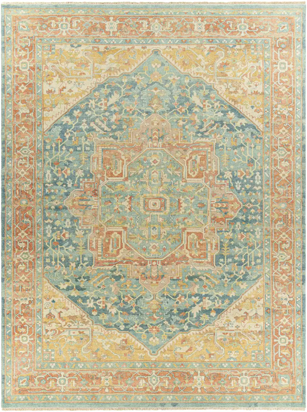 Traditional Hand Knotted Wool Area Rug Textured Home Accent