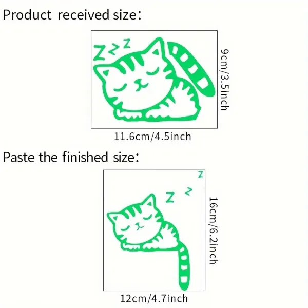3 Pcs Glow-in-the-Dark Cat Switch Stickers