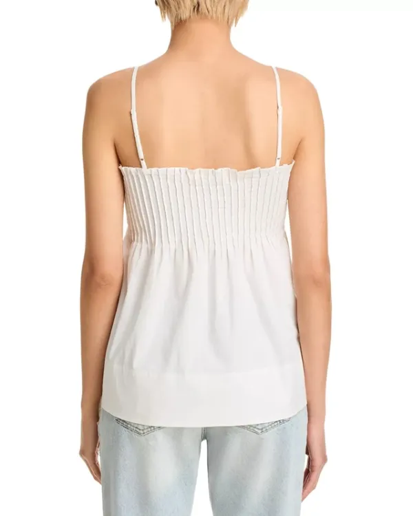 Pleated Cotton Poplin Top