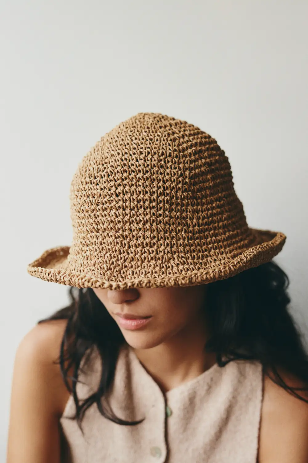 Textured Raffia Bucket Sun Hat