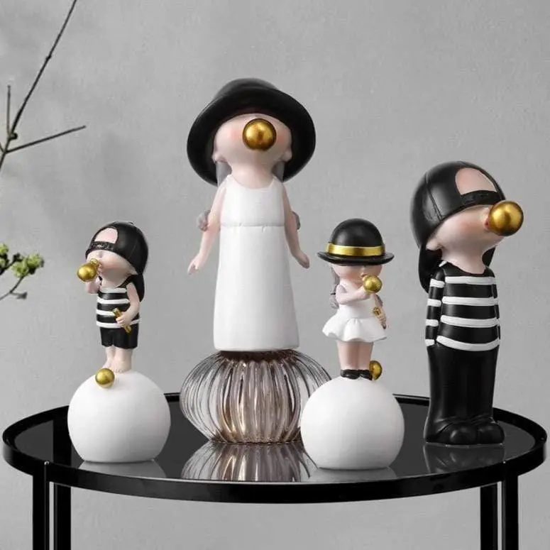 Bubble Blowing Figure Sculpture