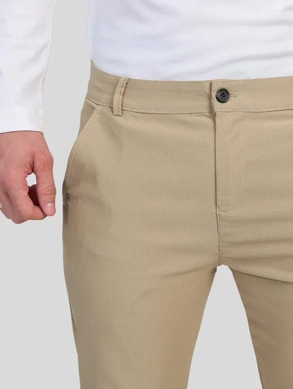 Khaki Slim Fit Stretch Pants