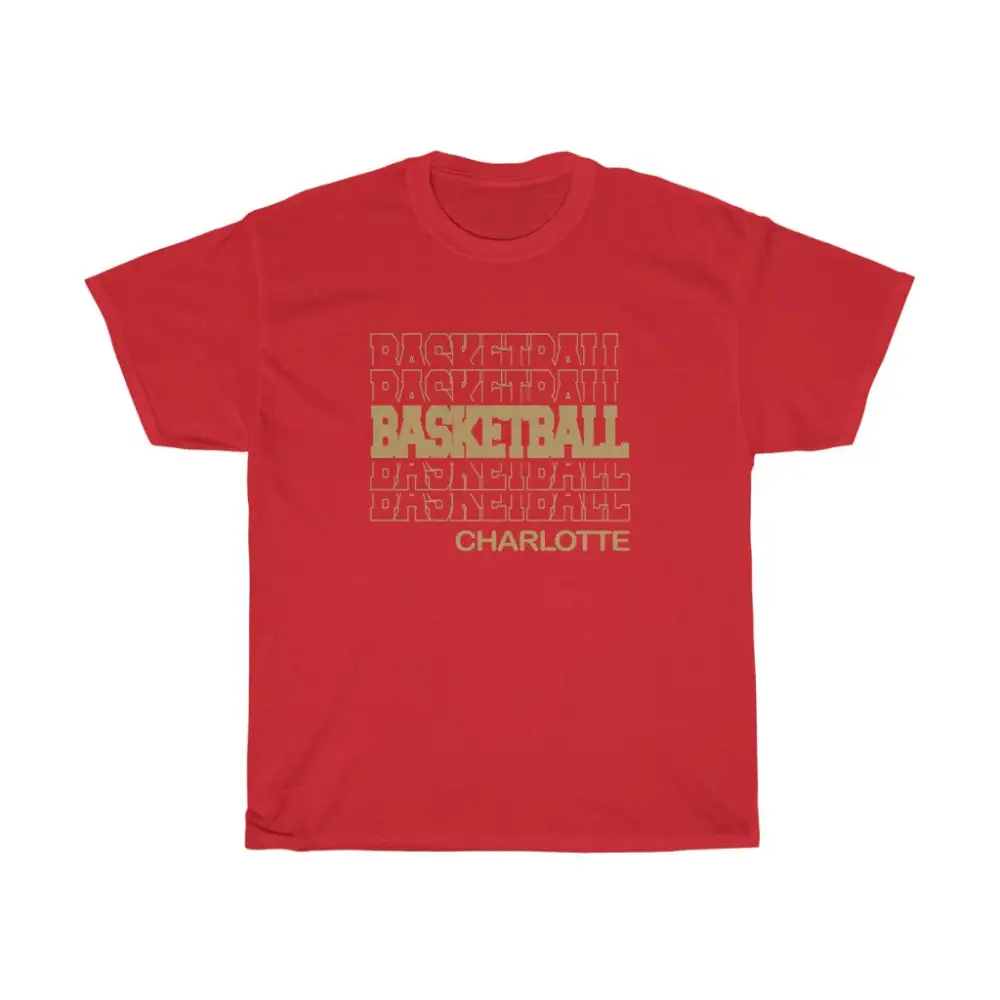 Basketball Charlotte in Modern Stacked Lettering