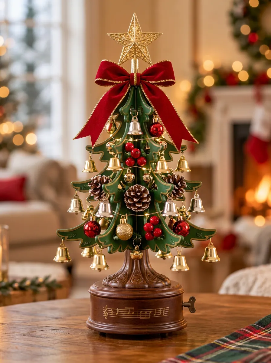 Bell Pinecone Star Christmas Tabletop Ornament