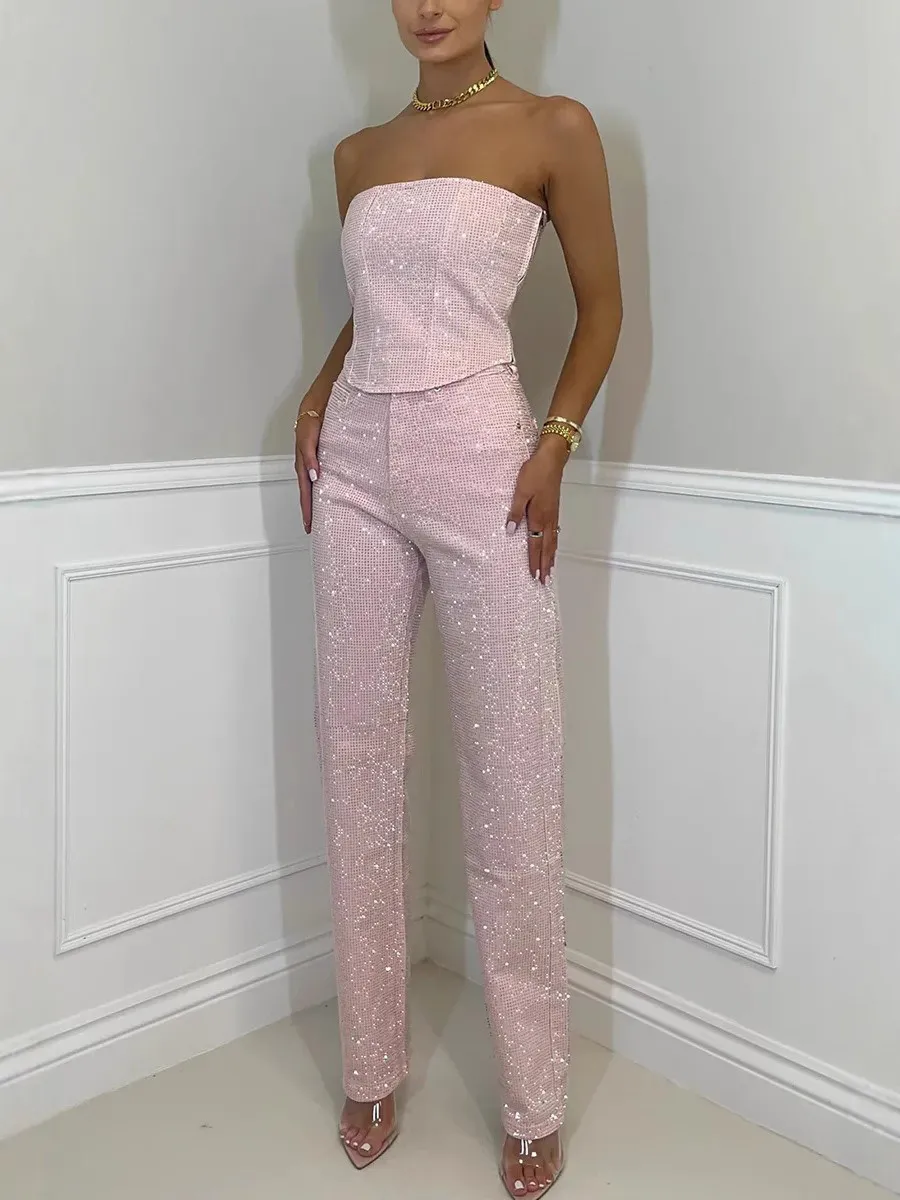 Elysse Diamond Trousers Two Piece Set