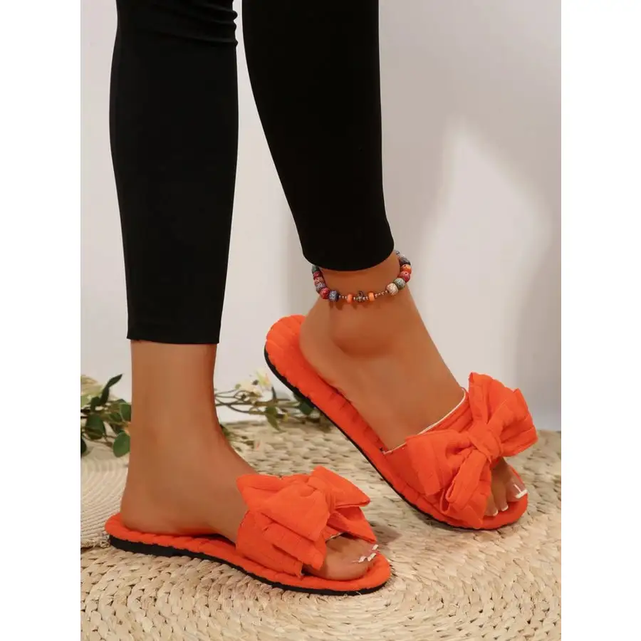 Bow Knot Open Toe Slippers
