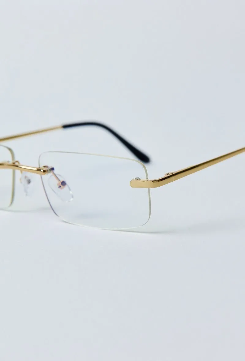 Rimless Rectangle Lens Sunglasses