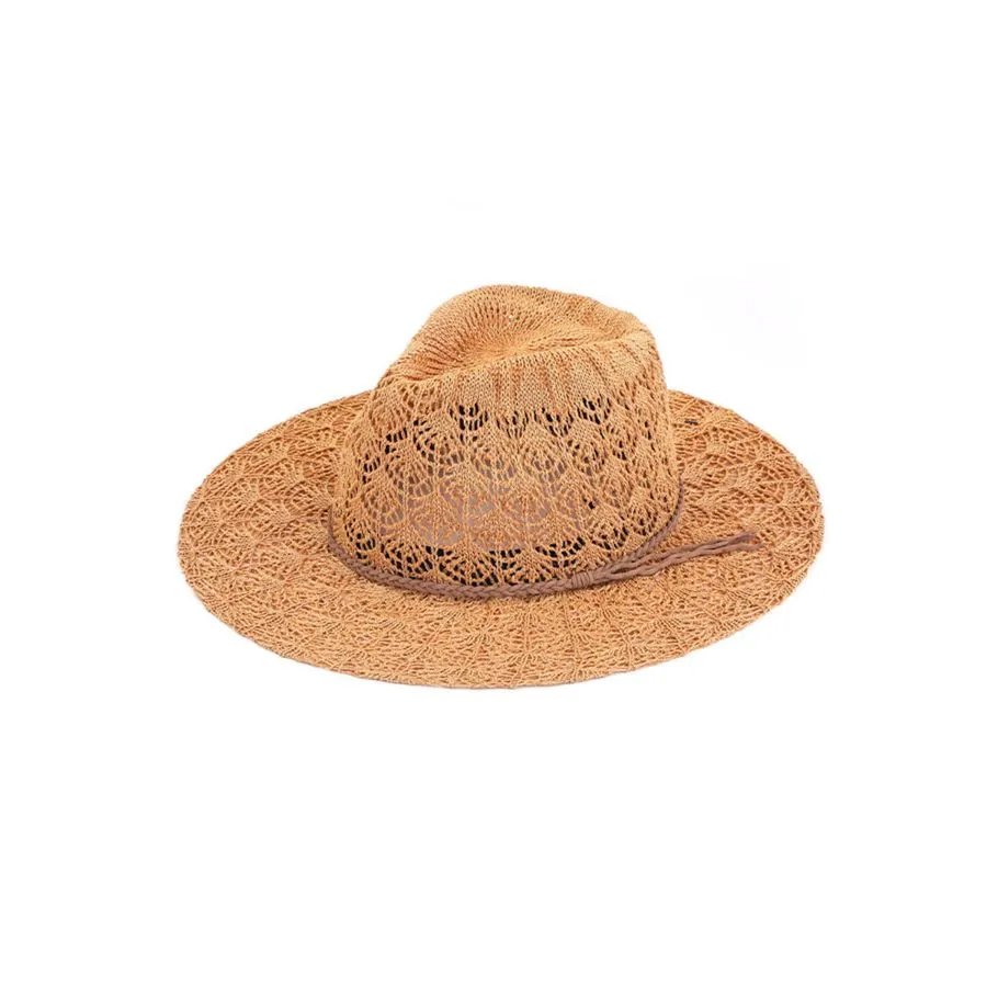 Horseshoe Lace Knitting Wide Brim Hat