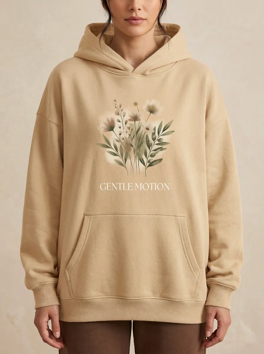 Floral Gentle Motion Botanical Hoodie