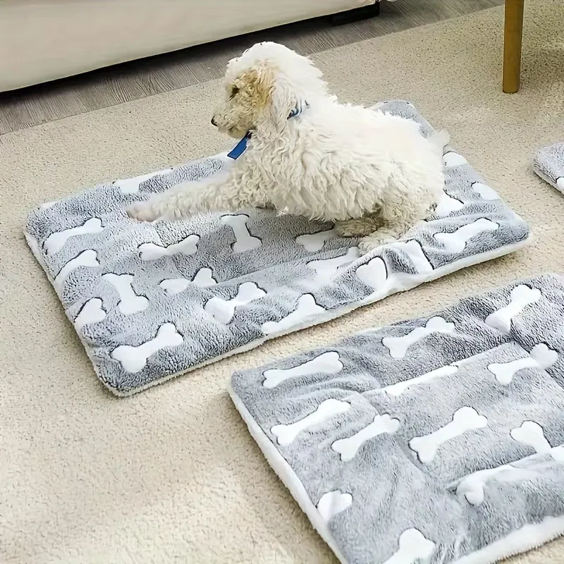 Soft Bone-Print Dog Mat